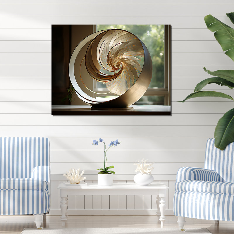 «Bronze Beauty Nautilus Vortex» sur toile, H 30 po x l 40 po x P 1,5 po, Toile tendue