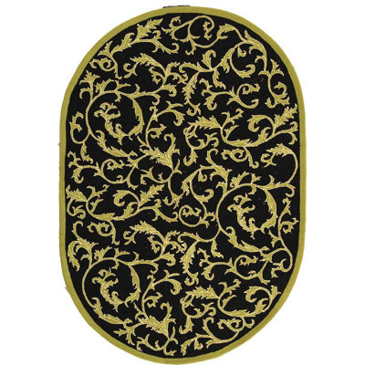 Tapis floral en laine crocheté à la main
