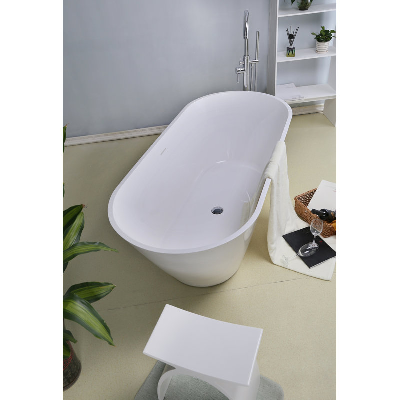68'' x 29.5'' Soaking Resin Bathtub, White Gloss