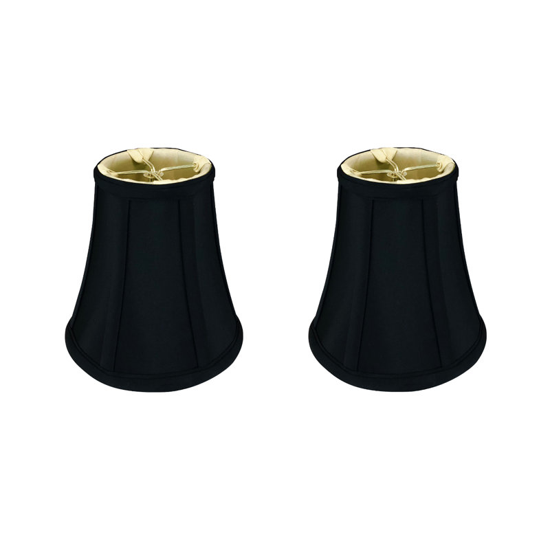 Royal Designs, Inc. BSO-704FC-6BLK-2 Abat-jour basique avec pince flamme, 3,5 x 6 x 6,25, noir et or, paquet de 2, Noir