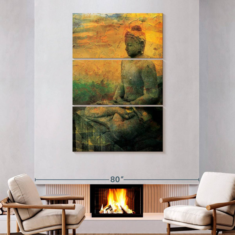 Adella Vintage Sitting Buddha, 74" H x 48" W