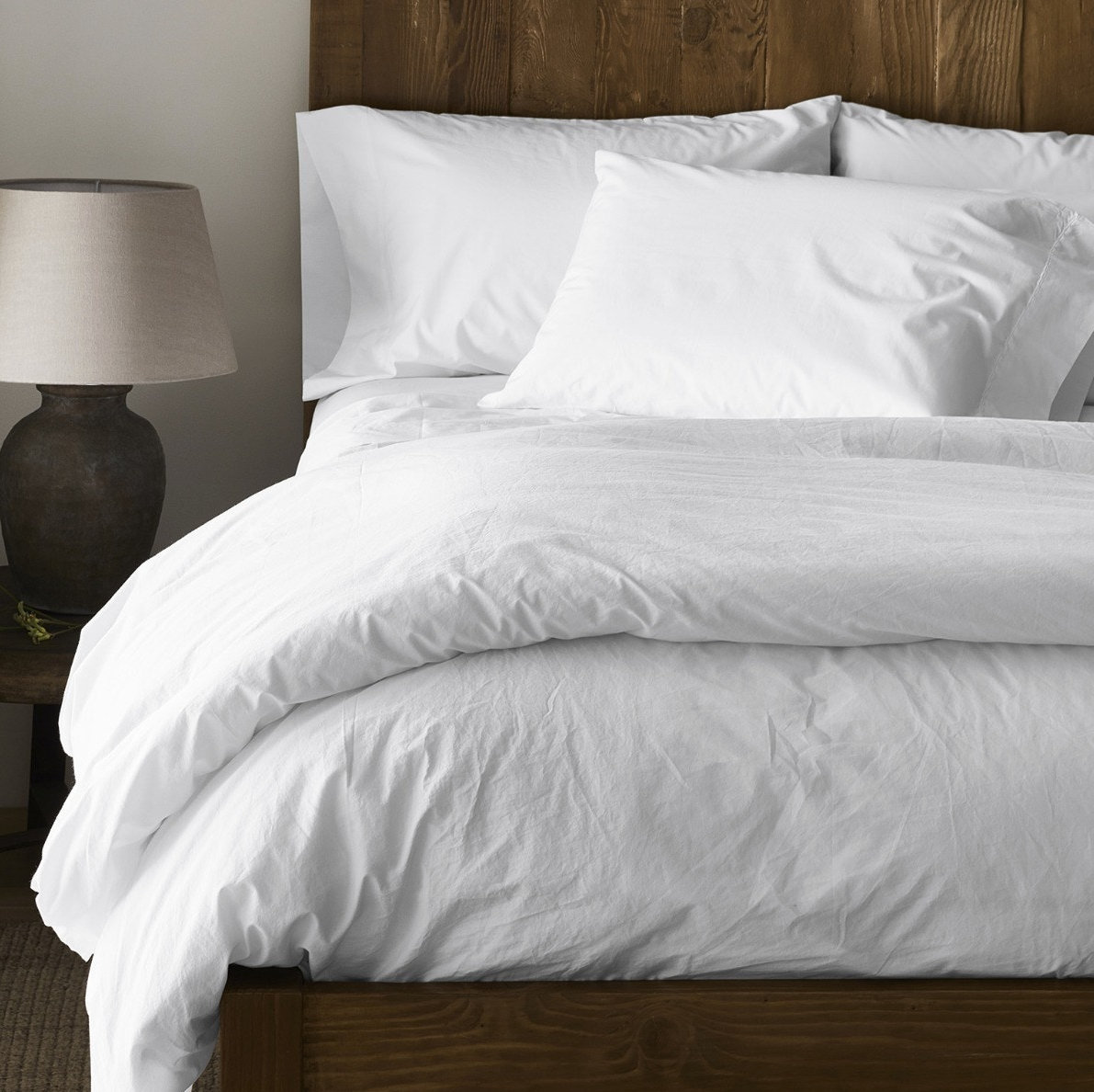 100% Cotton Percale Fitted Sheet, Alpine White, Queen Fitted Sheet