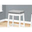 2 tabourets de bar, siège à hauteur de selle, revêtement en similicuir gris sur base en bois blanc, rembourrage en mousse pour le confort, tabouret de 2 repose-pieds robuste, assise de bar, bois et rembourrage confortable