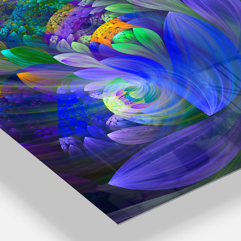 " Blue Fractal Flower Bouquet ", 12" H x 28" W x 2" D
