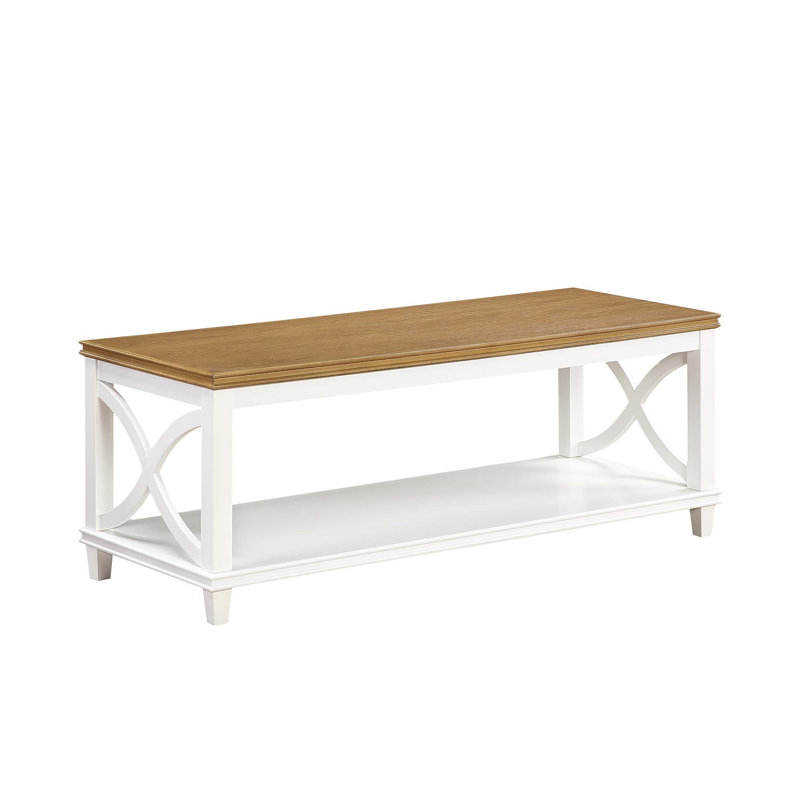 Pettegrow 47" Coffee Table with Storage with Storage with Solid Wood Frame, Driftwood/White