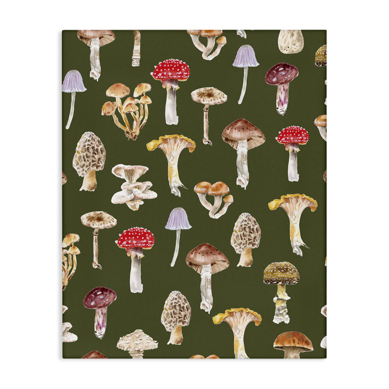 Art mural sur toile "Mushroom Repeating" par Two If By Sea Studios, H 40 po x l 30 po