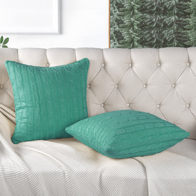 Square Cushion Cover, Blue Turquoise