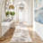 Washable Abstract Area Rug - Rugs for Living Room Large Non Slip Indoor Entryway Rubber Backing Carpet Bedroom Kitchen Distressed Stain Resistant Floor Decor Mat Machine Washable Brown-1122920643