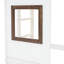 Lit superposé simple en blanc + brun - avec toit et glissade pour la chambre à coucher avec fabrication en bois