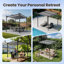 3m x 3m Metal Pergola with Retractable Roof-111057966-111057971