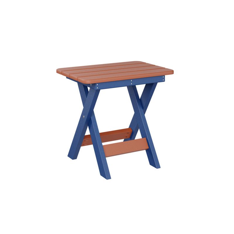 Berlin Gardens Folding End Table, Pacific Blue, Mango Orange