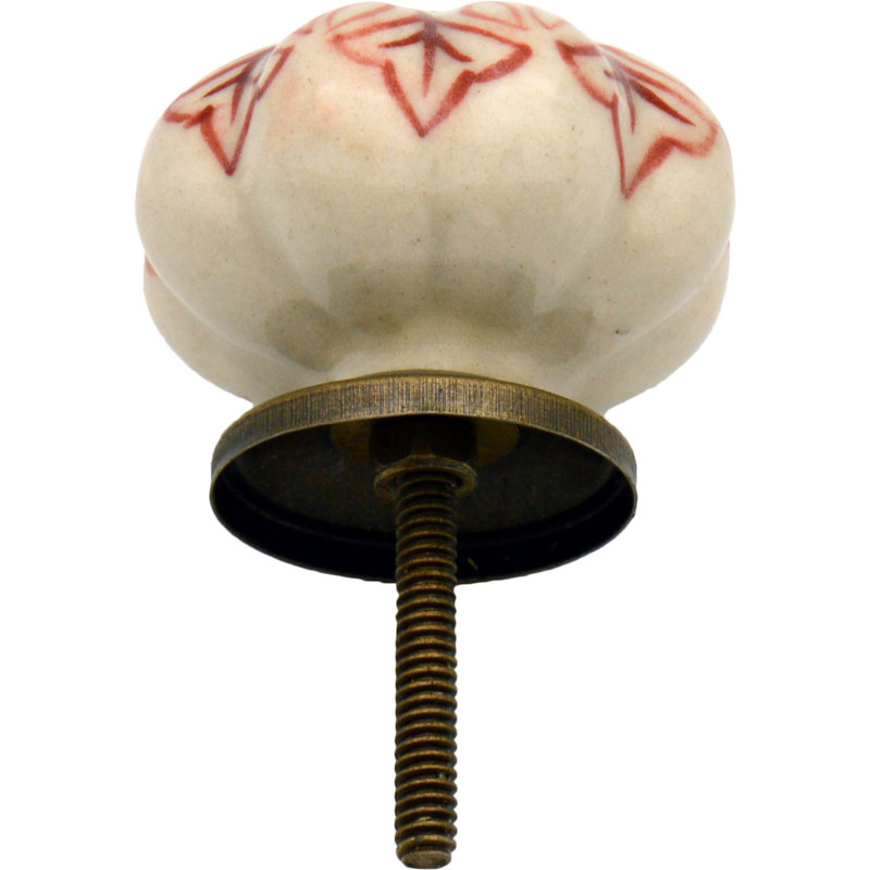 Nicola Spring - Floral Ceramic Cabinet Knobs, Dark Red