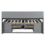Lit de jour pleine grandeur gris avec armoires de chevet, 4 tiroirs et tablettes - Structure robuste, solution d'organisation de chambre à coucher 2-1476583909