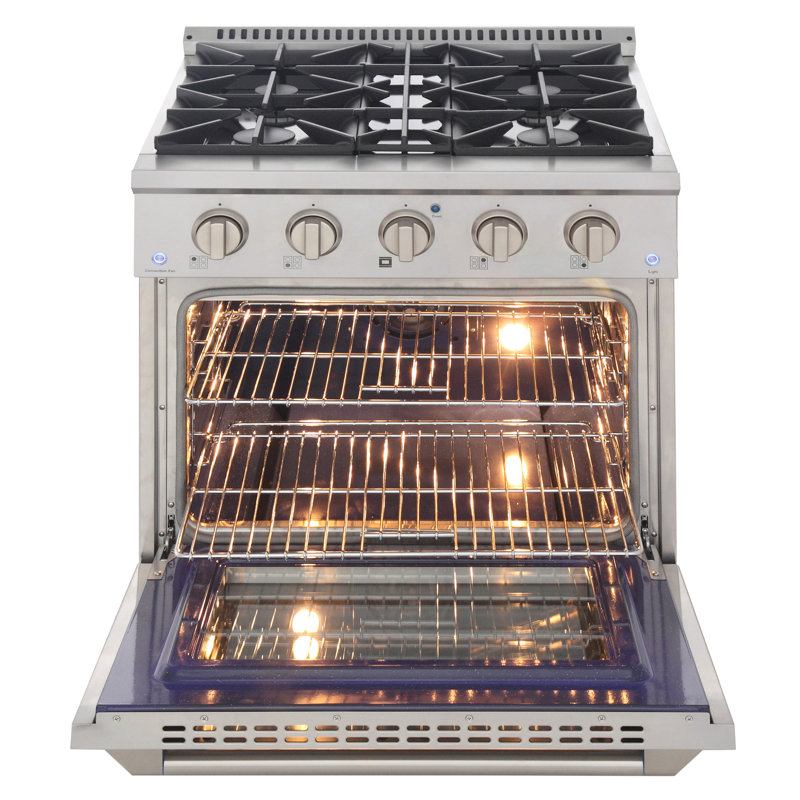 Kucht 30'' W Dual Fuel Free Standing Range, Stainless Steel, Liquid Propane