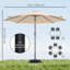 Parasol de marché 10 pi x 10 pi avec base et sac de sable, parasol de patio-1751356532