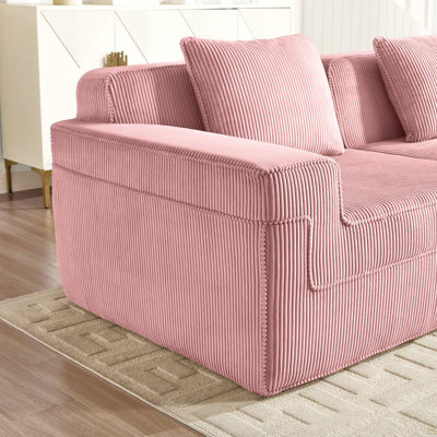 Canapé sans accoudoirs avec coussin en velours côtelé