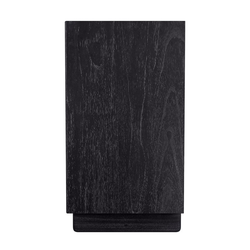 Black Wood 3-Drawer Minimalist Nightstand