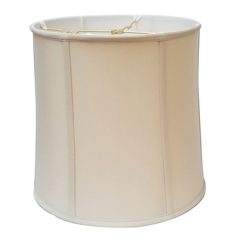 Abat-jour tambour en soie / shantung (araignée), Beige, H 15 po x l 15 po x P 15 po