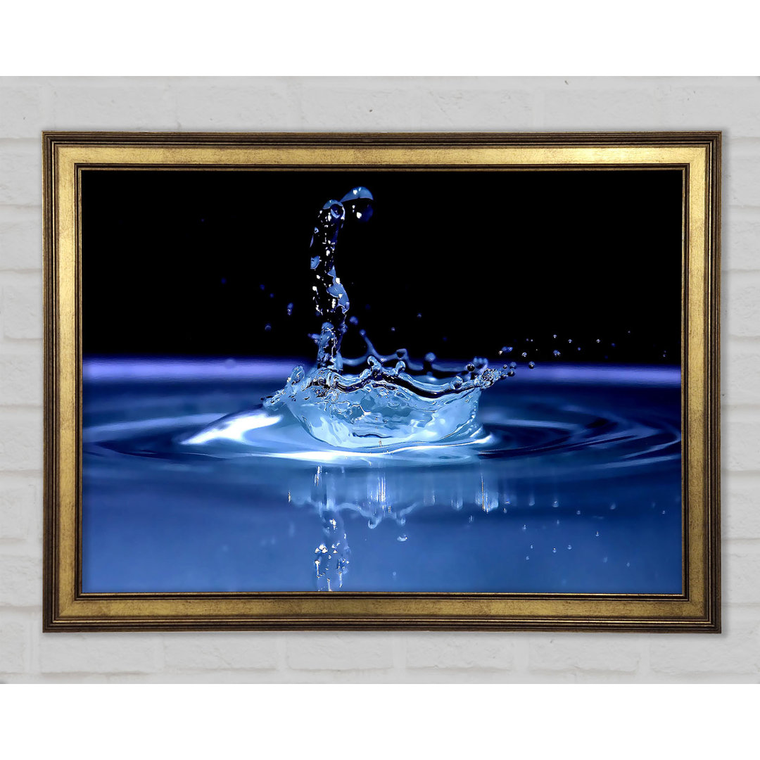 Water Splash Delight Blue - Einzelner Bilderrahmen Kunstdrucke auf Holz