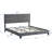 Gray King Size Upholstered Bed Frame, Button Headboard, No Box Spring, Wood Slat Base, Easy Assembly, 80 In. Product Width Bed, Support, 25.4 Package