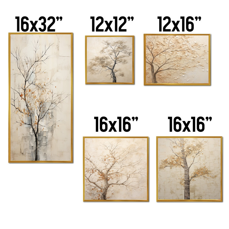 Minimalisme, érable beige, Melody IV, Cadre flottant doré