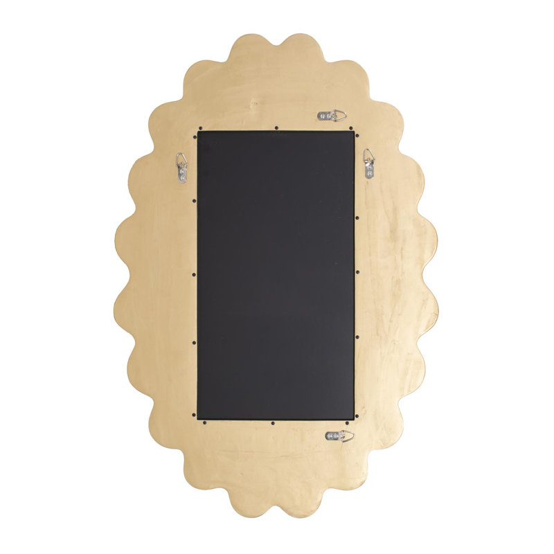 Modern Wavy Framed Oval Wall Mirror, Gold