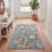 Gregori Blue Rose Farmhouse Rug-635770369