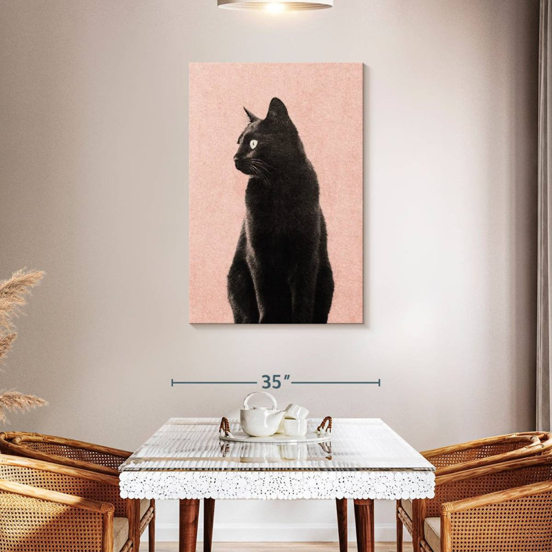 Brampt Black Cat Peach, 45" H x 30" W