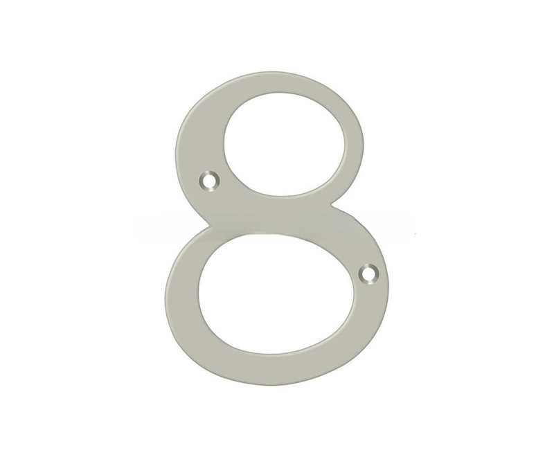 Chiffres de 6 po Deltana, Nickel satiné