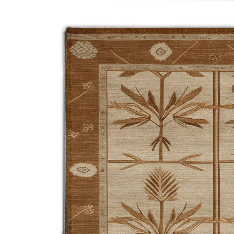 ArtDeco Brown Indoor and Outdoor Area Rug, Rectangle 4' x 6'
