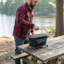 Portable Cast Iron Charcoal Grill With Enamel Coating – Outdoor Tabletop Hibachi BBQ Griddle For Camping, Tailgating & Picnics