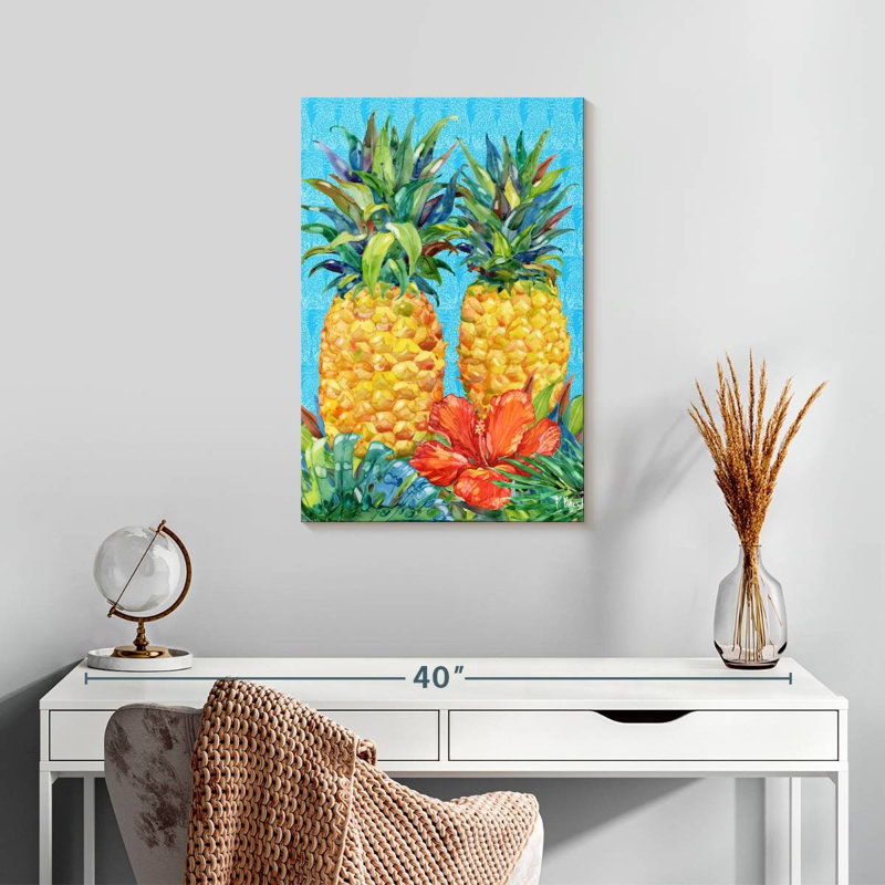 Ananas et hibiscus vert Yarlin Kona, H 24 po x l 16 po