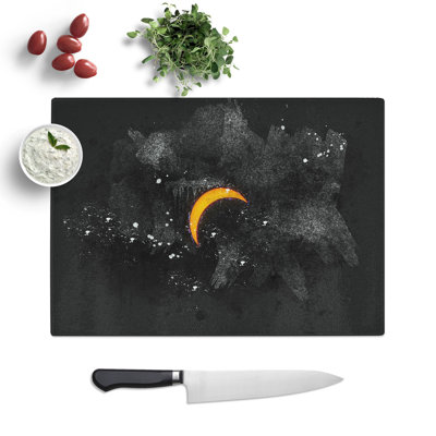 Tempered Glass Partial Solar Eclipse Chopping Board