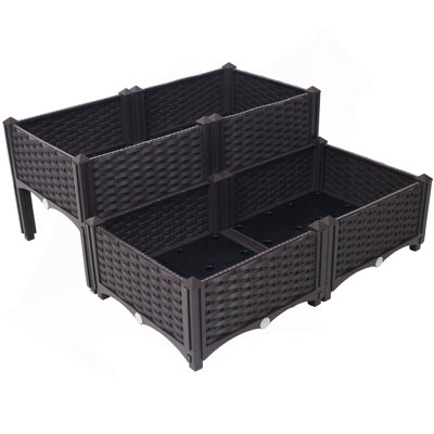 Lit de jardin surélevé avec pattes 4 pièces