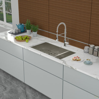 Double Bowl(60/40) Undermount Sink- 28"X19" Double Bowl Kitchen Sink 16 Gauge With Two 10" Deep Basin