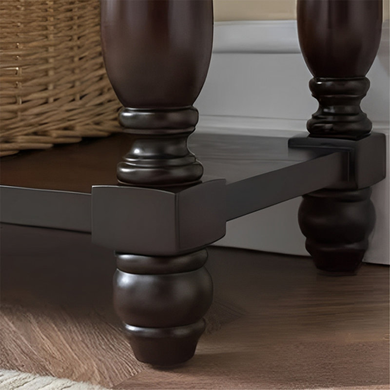 Console American Retro, Bois brun foncé, H 35,04 po x l 37,4 po x P 15,75 po
