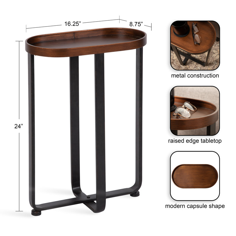 Rodez Frame End Table, Bronze
