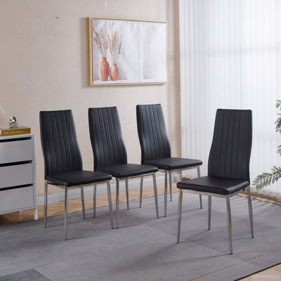 Ensemble de 4 chaises, pieds chromés