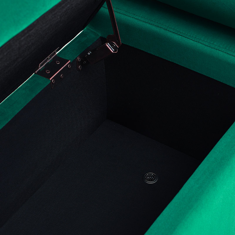 Stylish Velvet Hallway Bench With Iron Legs And Modern Appeal Comfortable For Bedroom Restful Time, Green