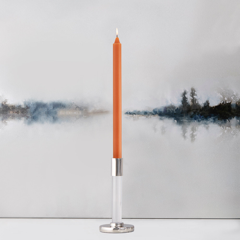 Root Candles Unscented Taper Candle, Rust, 12" H x 0.88" W x 0.88" D