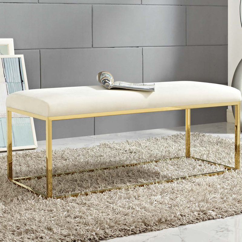 Banc en tissu Anticipate, Ivoire