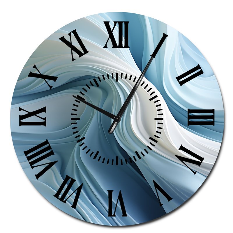 Horloge murale blanche et bleue Zen, Surdimensionné
