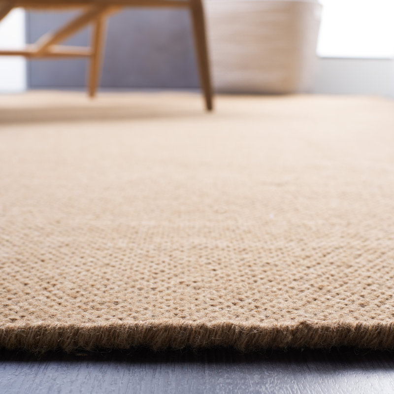 Handwoven Brown Wool Flatweave Rug, 4' x 6'