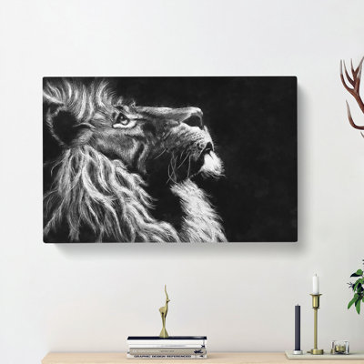 Majestic Lion Illustration - Wrapped Canvas Print