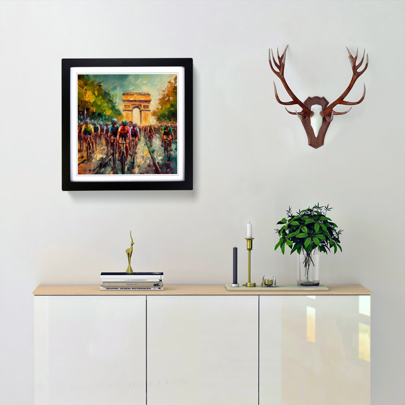Tour De France Post-Impressionism - Framed Print, Black