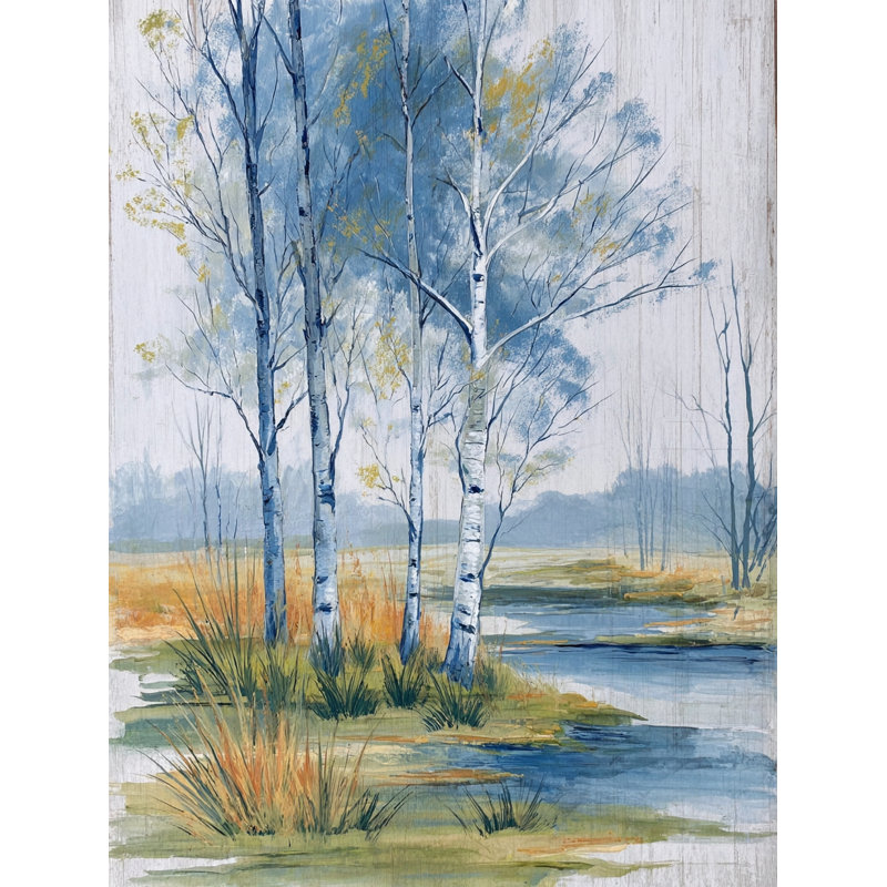 Art mural sur toile Birch Grove Stream, H 16 po x l 12 po x P 1 po