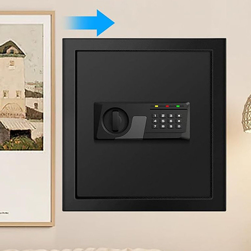 Digital Security Safe Box with Programmable Keypad and Spare Keys, Safety Box for Home Uses Document Safe for Valuables