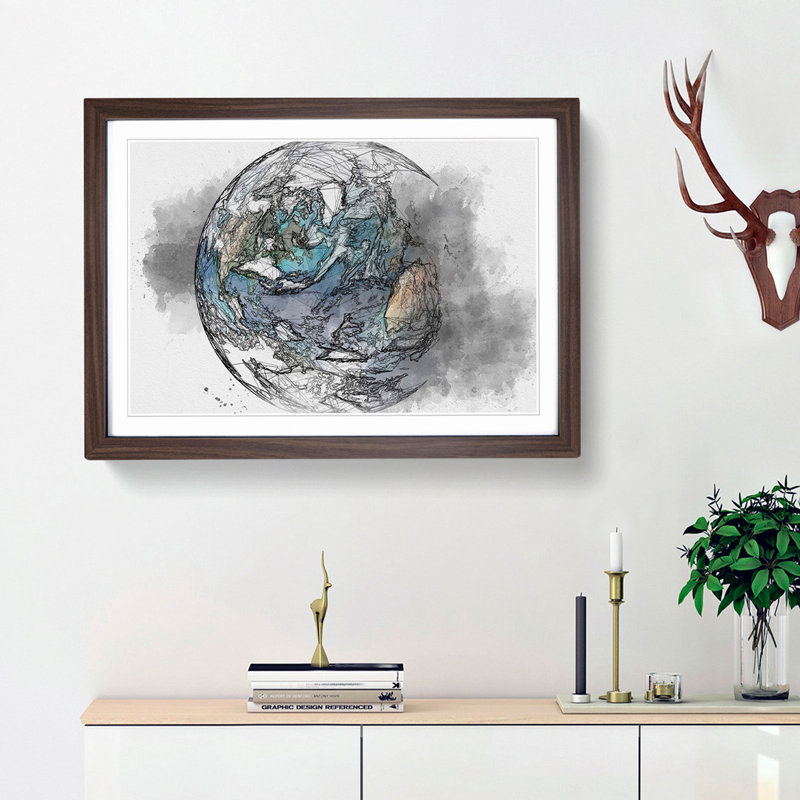 Our Planet Earth - Picture Frame Graphic Art Print, Walnut Framed, 27cm H x 36cm W x 2cm D