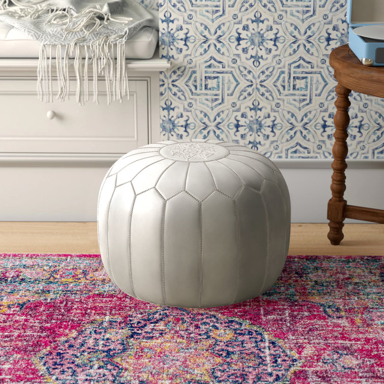 Cherise Moroccan Leather Pouf