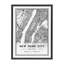 New York City Modern Map by Jake Goossen Framed Canvas Wall Art Print